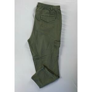 J Jill Women's Flex Waist Stretch Cotton Washed Cargo Pants. Olive, Women's 20.